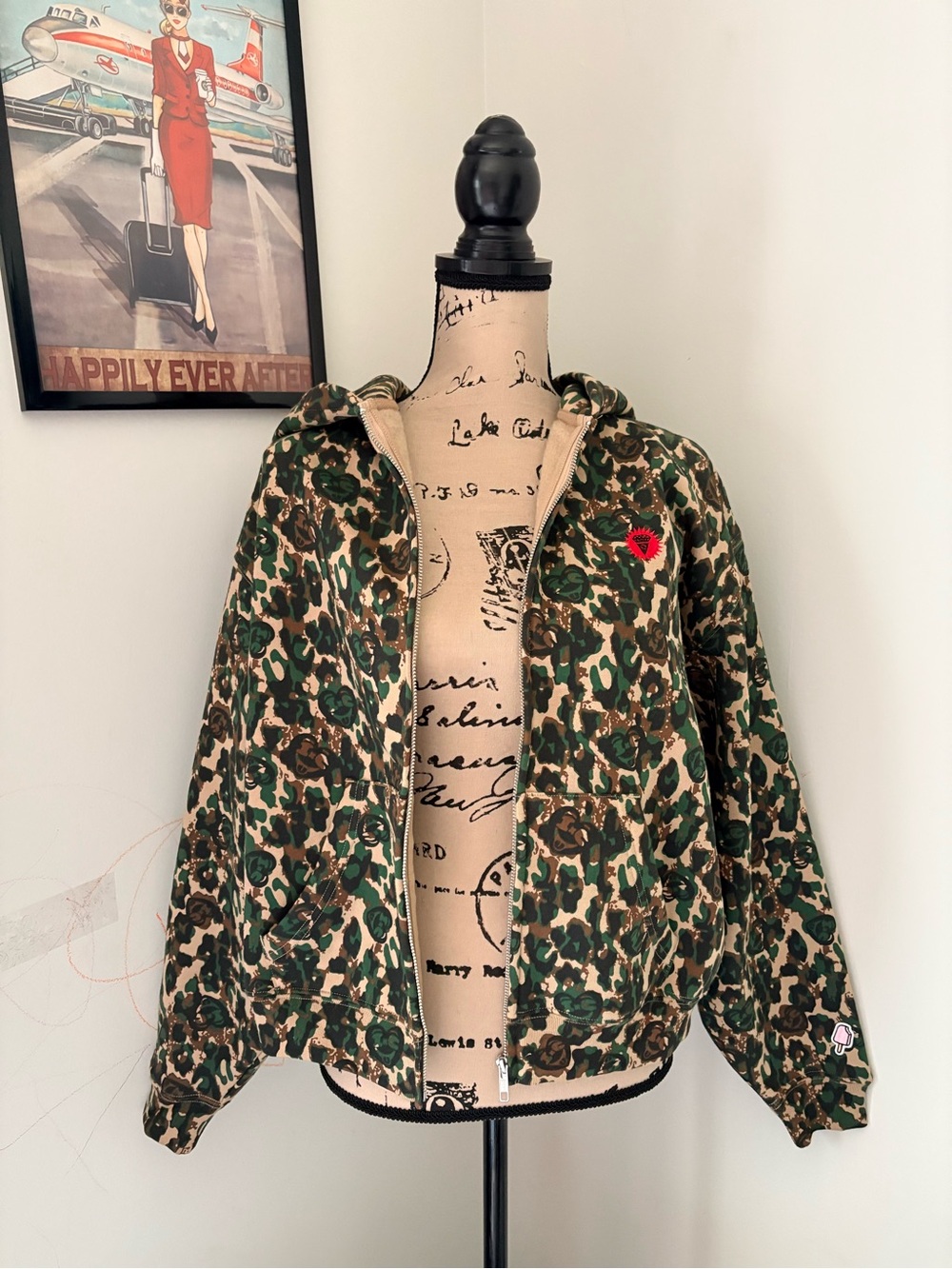 ICECREAM by Billionaire Boys Club camouflage full-zip hoodie size XL NWOT